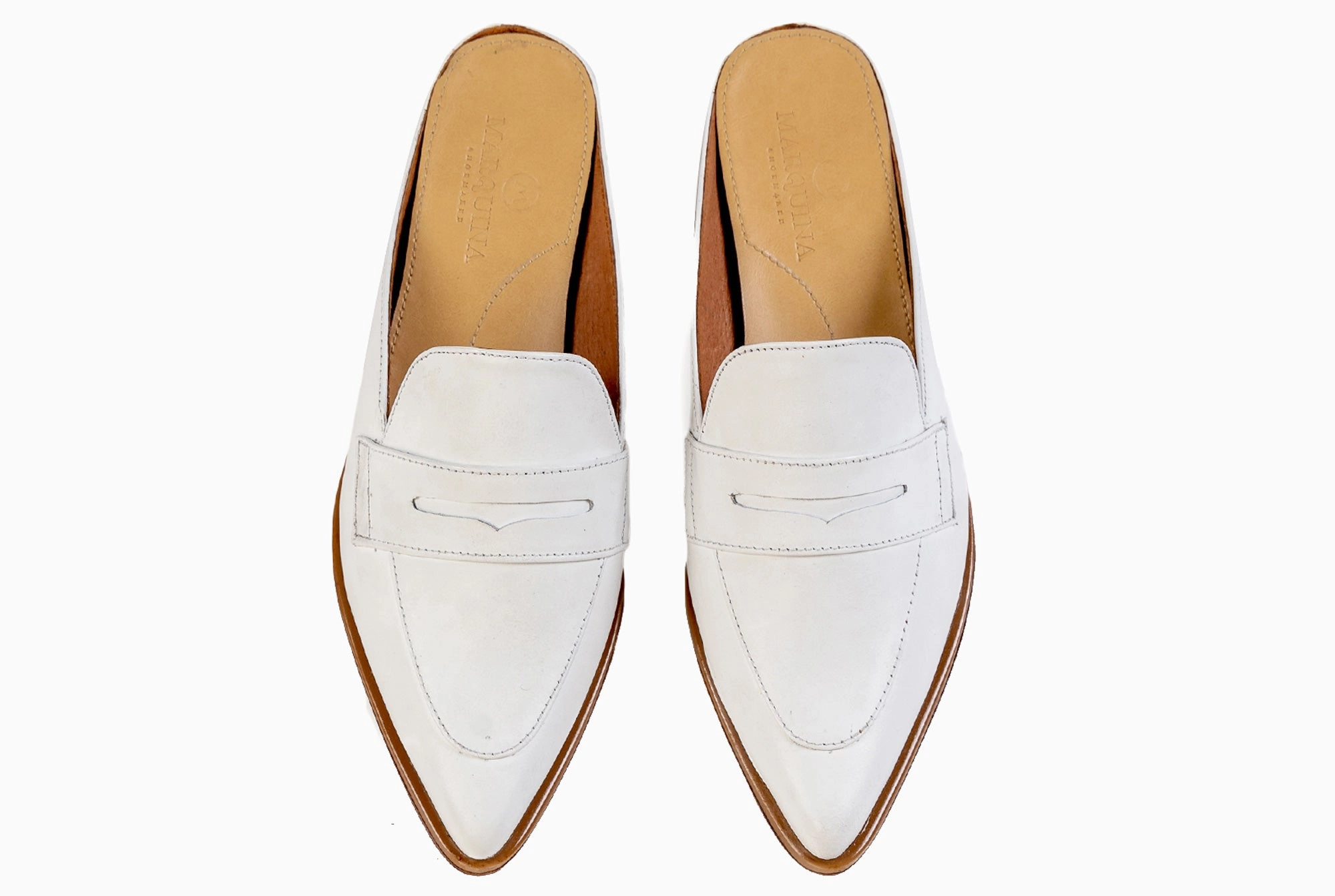 Posh Penny Loafer - Ivory White Adrian Snaffle Leather Loafers