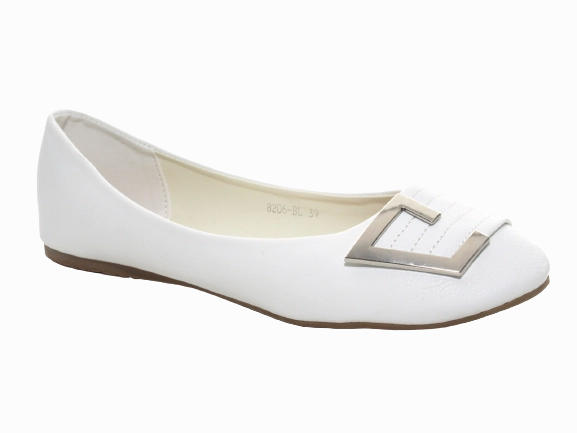 Damen Slipper Halbschuhe Ballerina Loafer Mokassins Slip On Flats Freizeit White # 8206 Rau Lederschuhe Reinigen