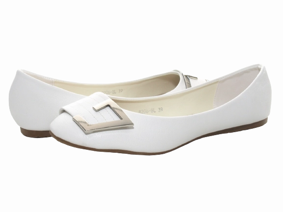 Damen Slipper Halbschuhe Ballerina Loafer Mokassins Slip On Flats Freizeit White # 8206 Sioux Lederschuhe