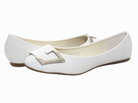 Damen Slipper Halbschuhe Ballerina Loafer Mokassins Slip On Flats Freizeit White # 8206 Lederschuhe Größe 29