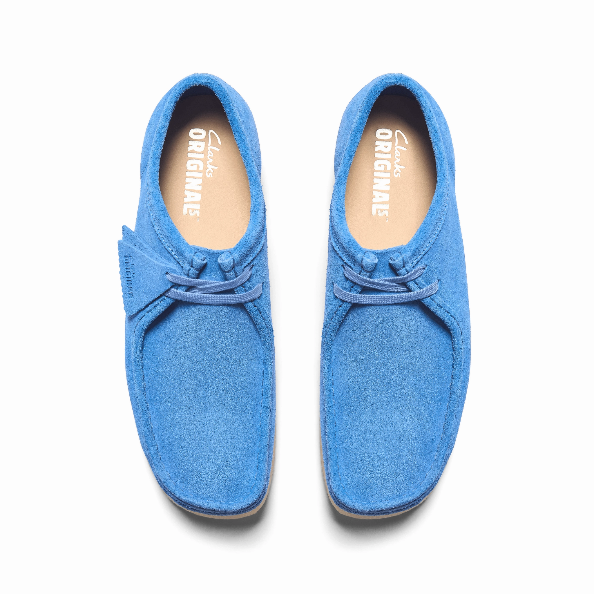 Clarks Originals Wallabee Blue Suede Schöne Lederschuhe