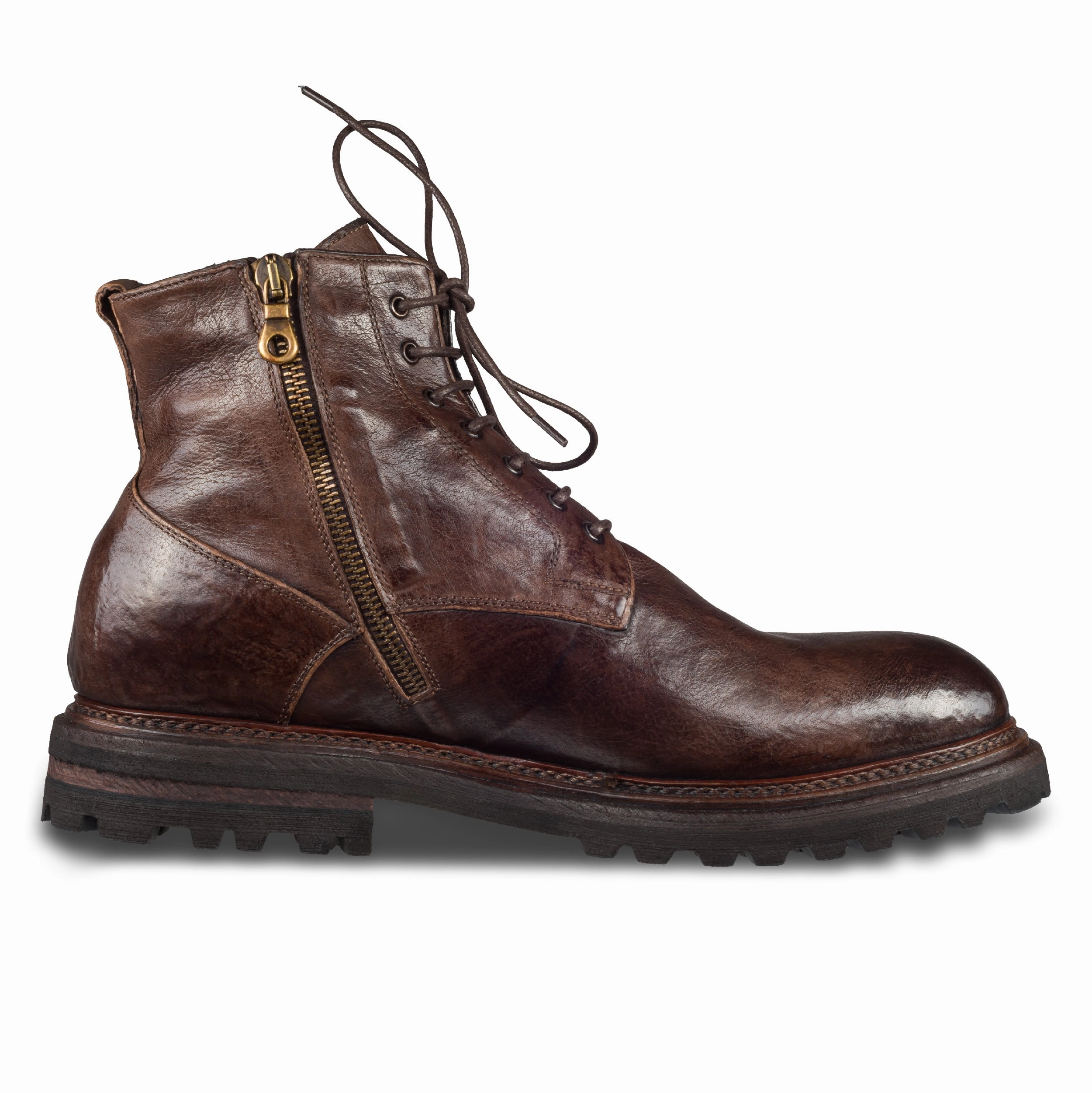 G.k. Mayer Stiefeletten BRECOS Winterstiefelette Herren mit Lammfell & Reiverschlu, dunkelbraun - Bffelleder handgefertigt | Gr. 41/42 SALE %