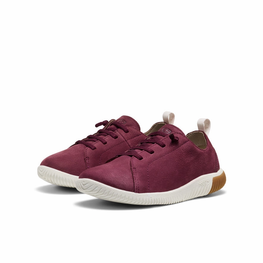 Big Kids' KNX Leather Sneaker  |  Fig/Star White Sneaker Mit Gepolstertem Schaftrand