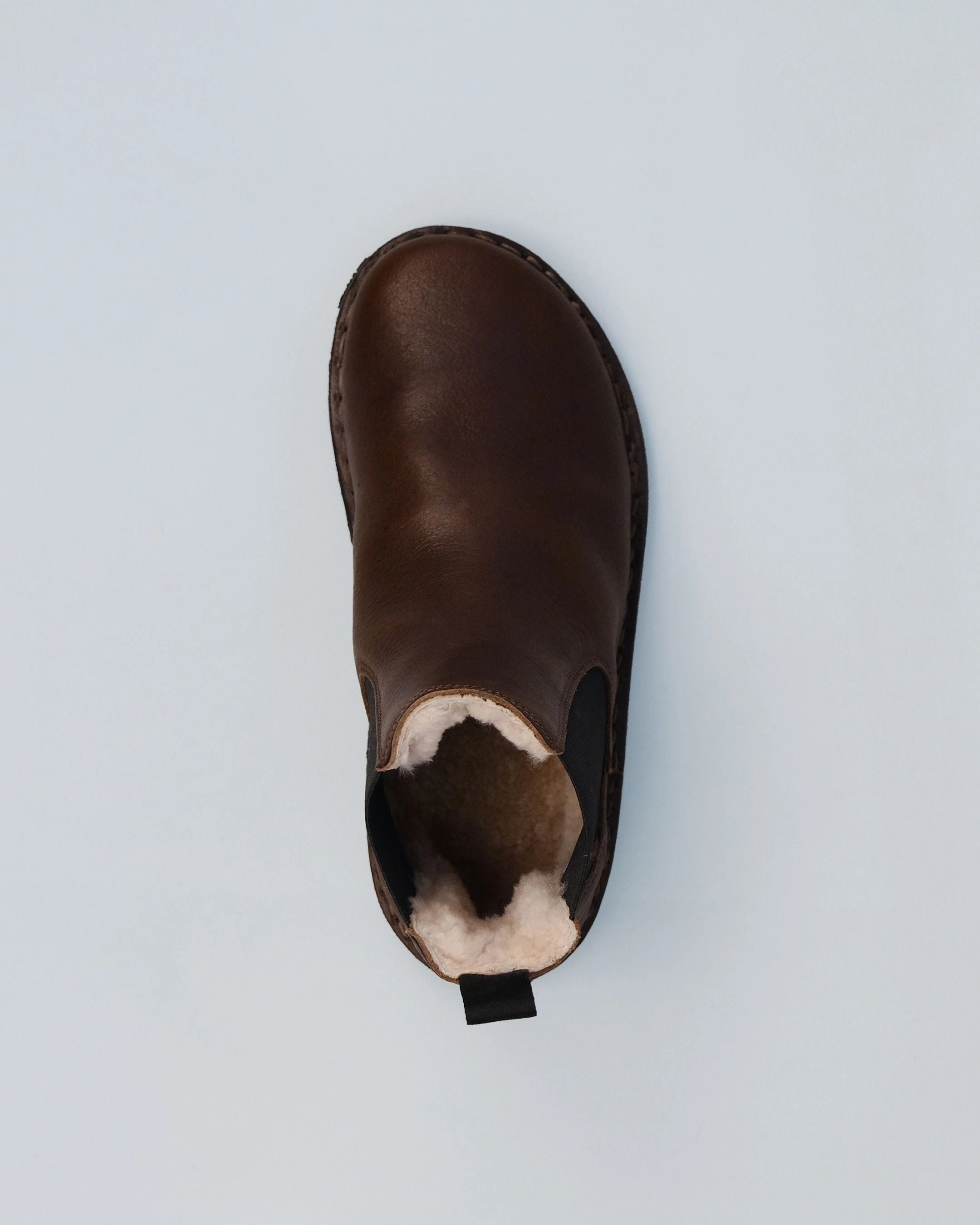 60s Chelsea Boots HELSINKI Leather Cocoa Brown Shearling