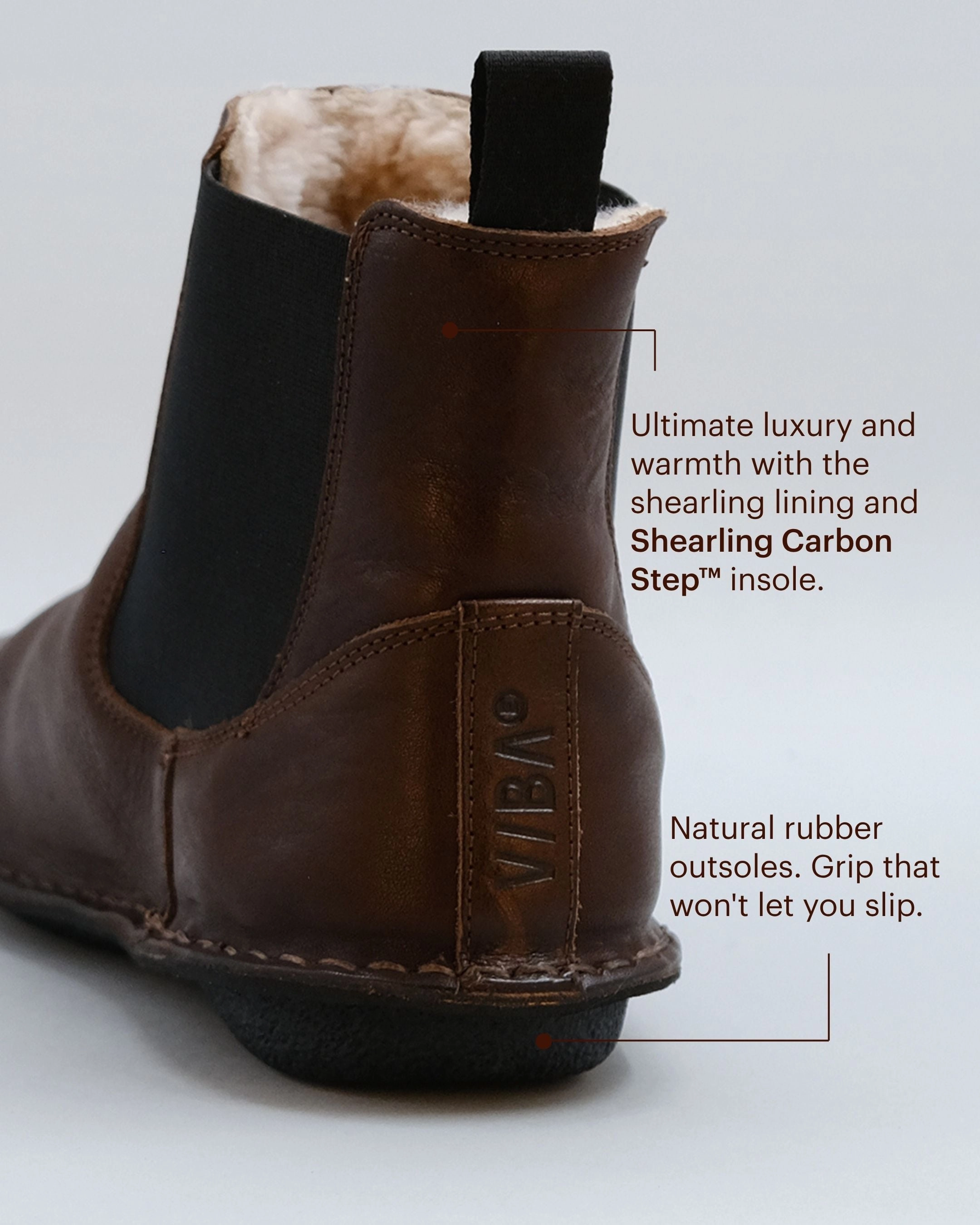 HELSINKI Leather Cocoa Brown Shearling Short Chelsea Boots
