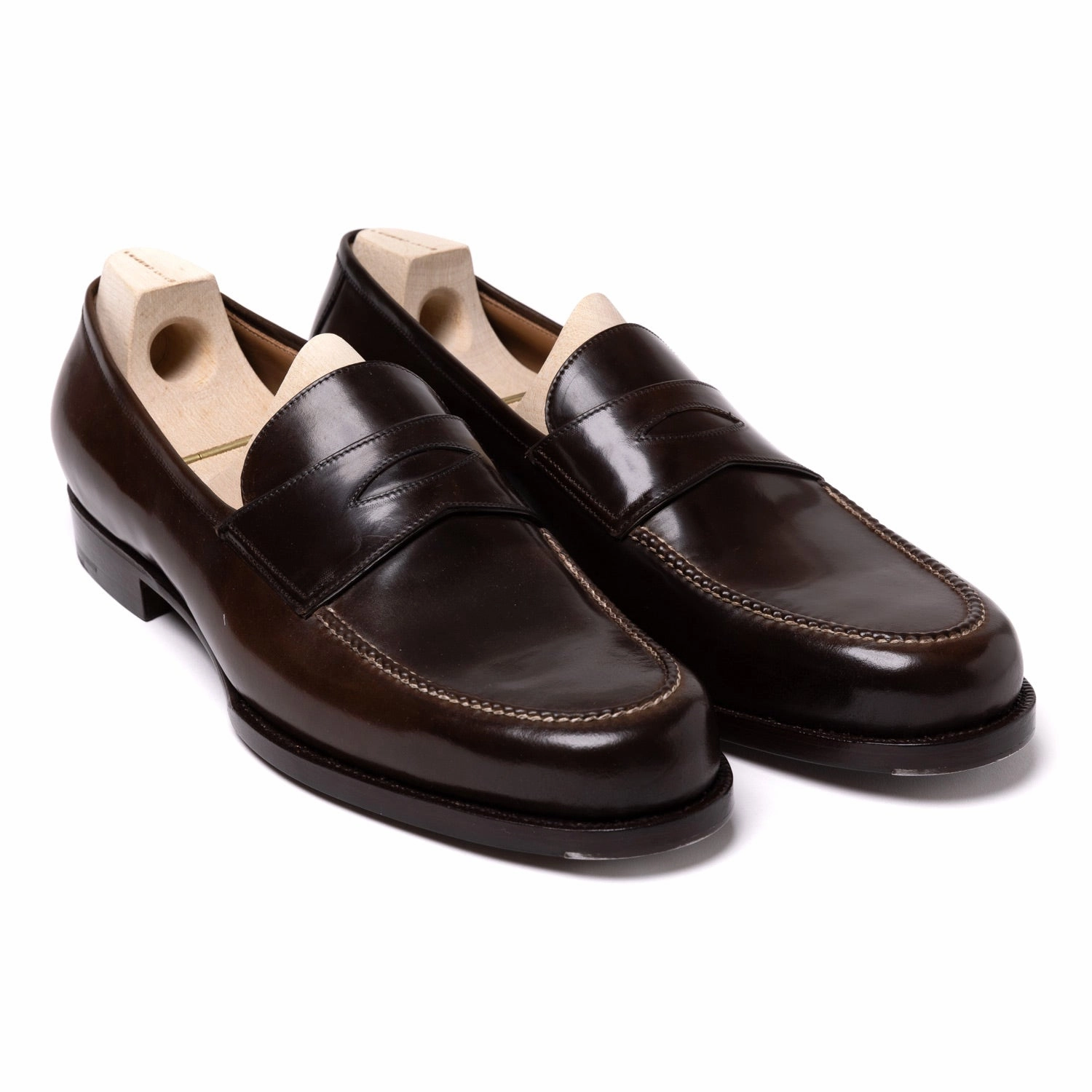 Black Woven Loafers Limited Edition: Loafer "American Casual Penny" aus original Horween Shell Cordovan - reine Handarbeit
