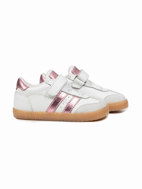 Barfu-Sportschuhe aus Leder - Wei/Rosa Metallic Lederschuhe 9