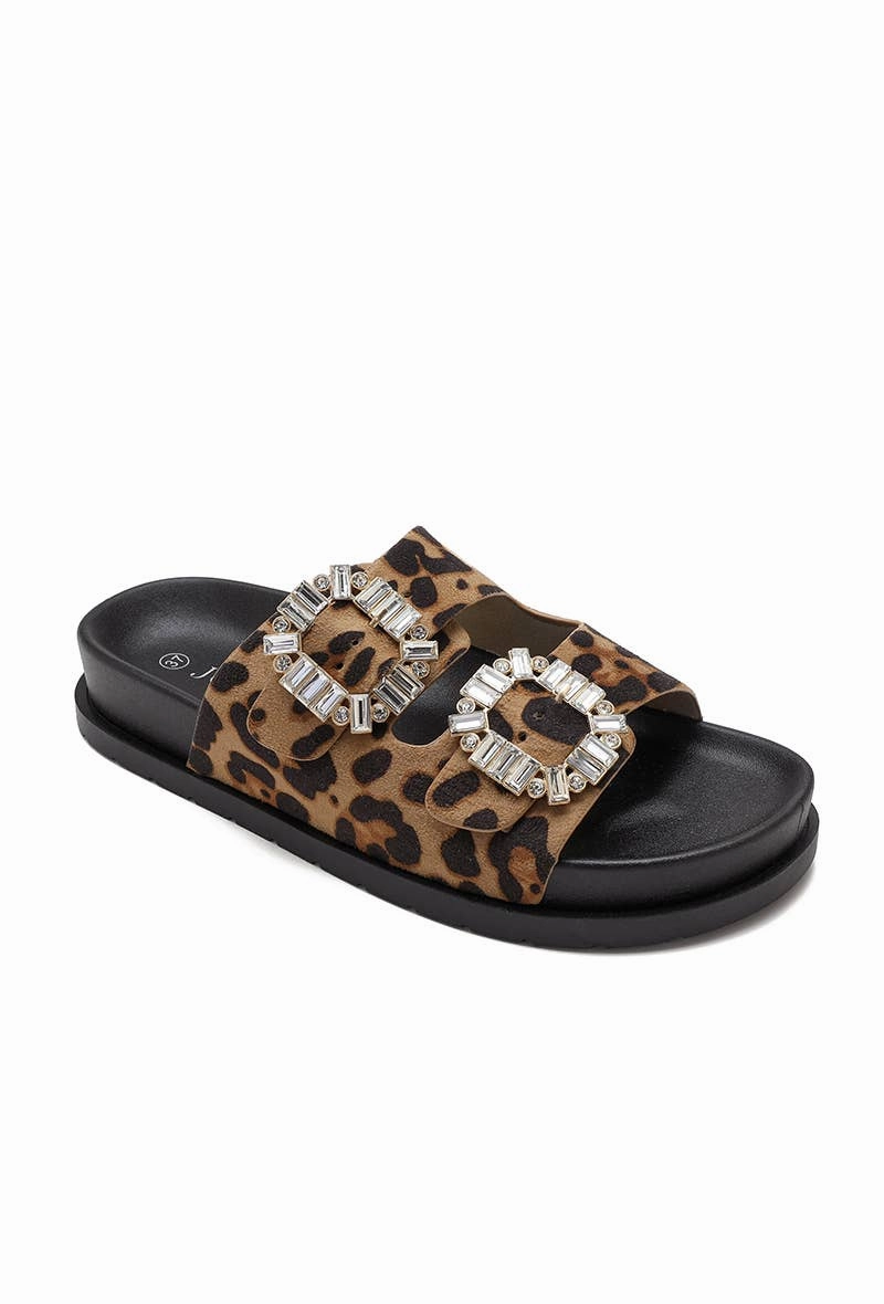 Steve Madden Plateau Sandalen Leo Pantoletten mit Strass