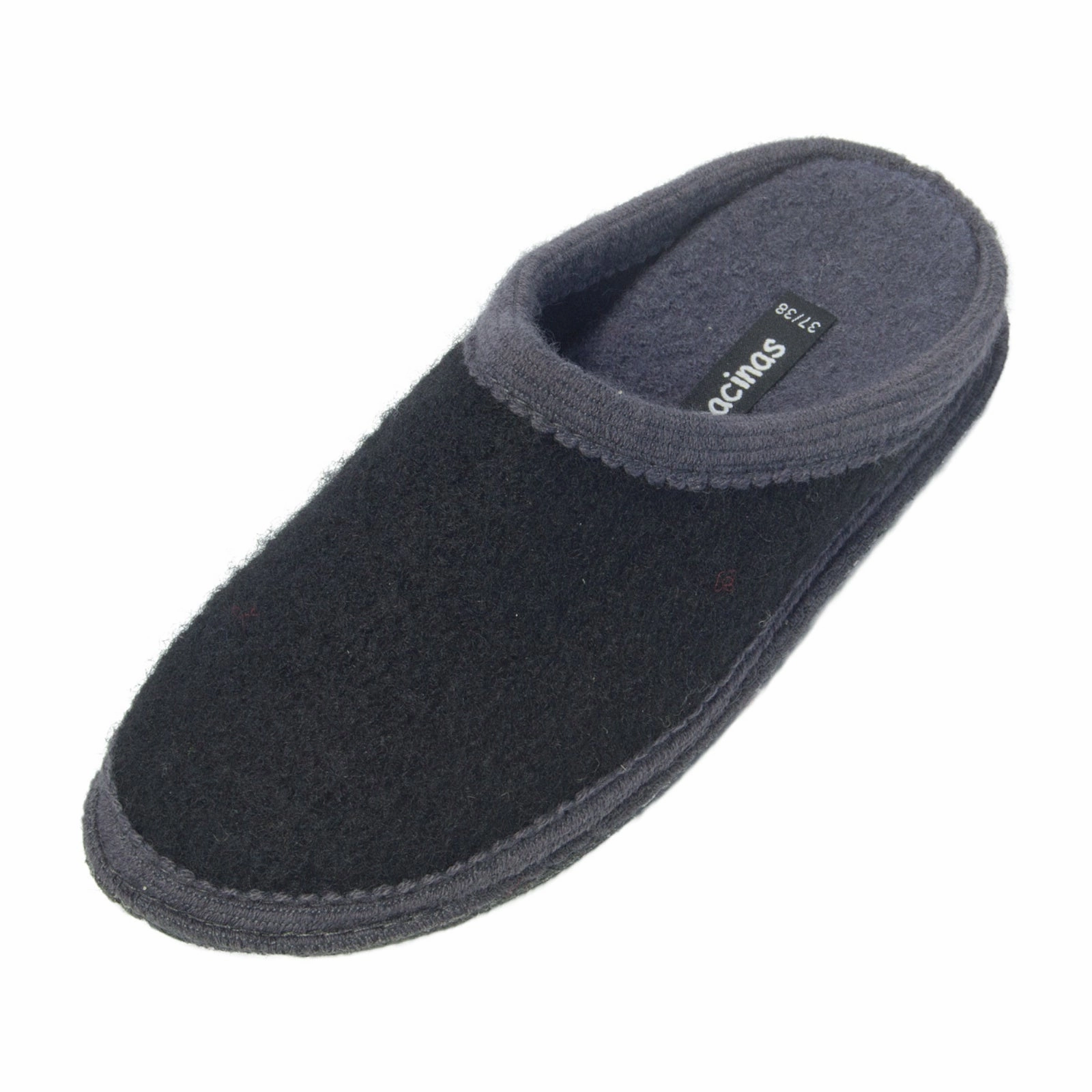 Bacinas Filzhausschuhe Pantoffel black/grey Anleitung Pantoffeln Filzen