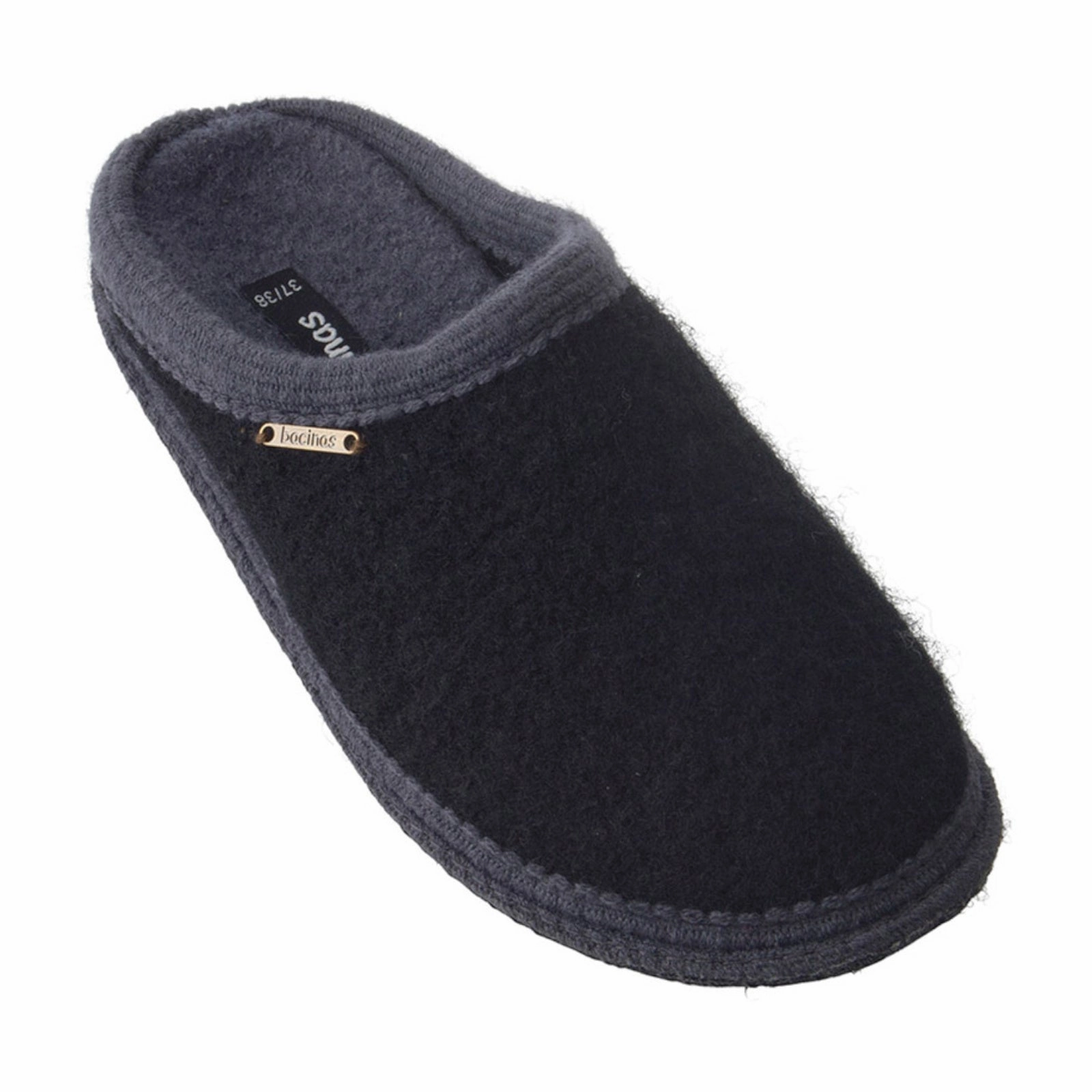 Bacinas Filzhausschuhe Pantoffel black/grey Pantoffeln Für Die Mikrowelle