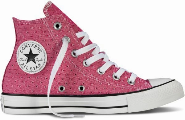 Sneaker Blumenstickerei Converse Chucks All Star Klassik Schuhe Sneaker Pink/White Hi Sneakers