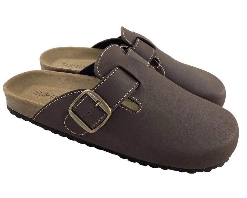 SUPERSOFT Clogs Herren Hausschuhe  Pantoffeln 176 002 BROWN Usb Pantoffeln