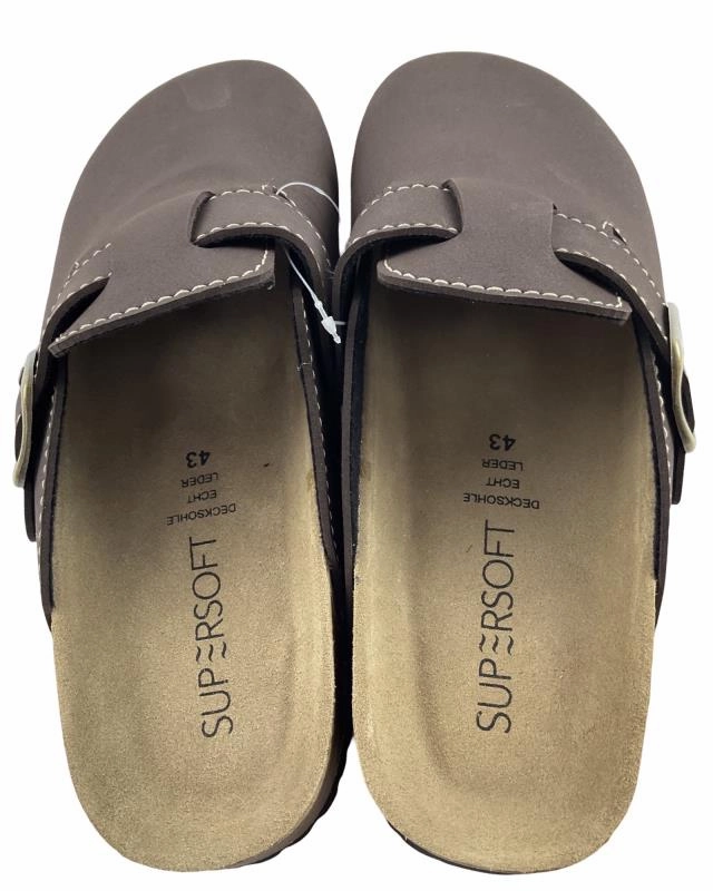 Pantoffeln Berlin Reno SUPERSOFT Clogs Herren Hausschuhe  Pantoffeln 176 002 BROWN