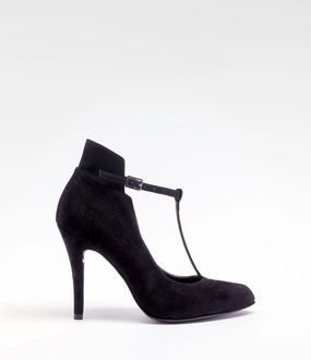 High Heels Federn T-bar Highheel Tiziana schwarz