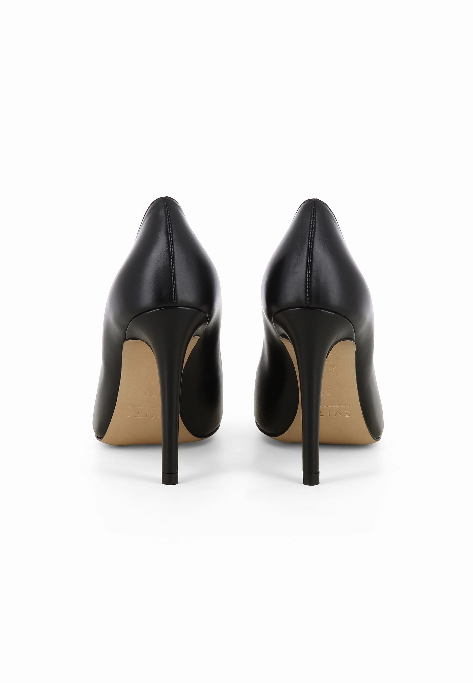 ALINA Damen Pumps  -  Glattleder Schwarz Latex Leggings High Heels