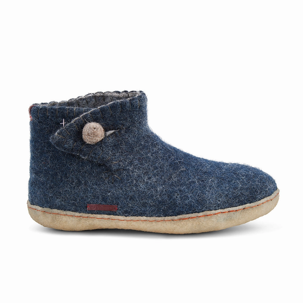 The Daisy - Filz-Httenschuhe mit Gummisohle, marineblau Herren Cord Pantoffeln Hausschuhe Latschen