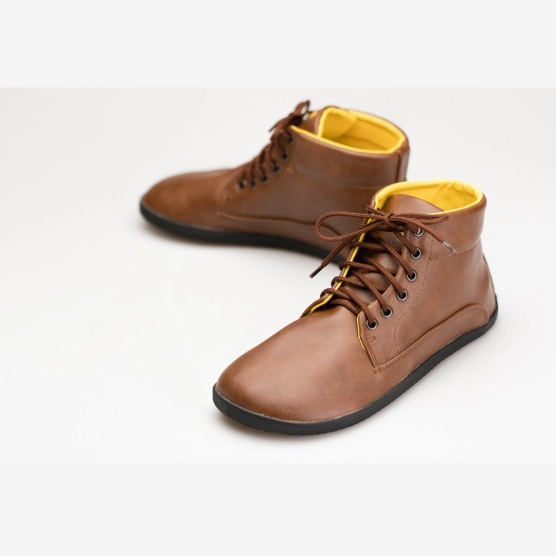 Ahinsa Sundara Ankle Trek Bare Light Brown Stiefel Holzsohle