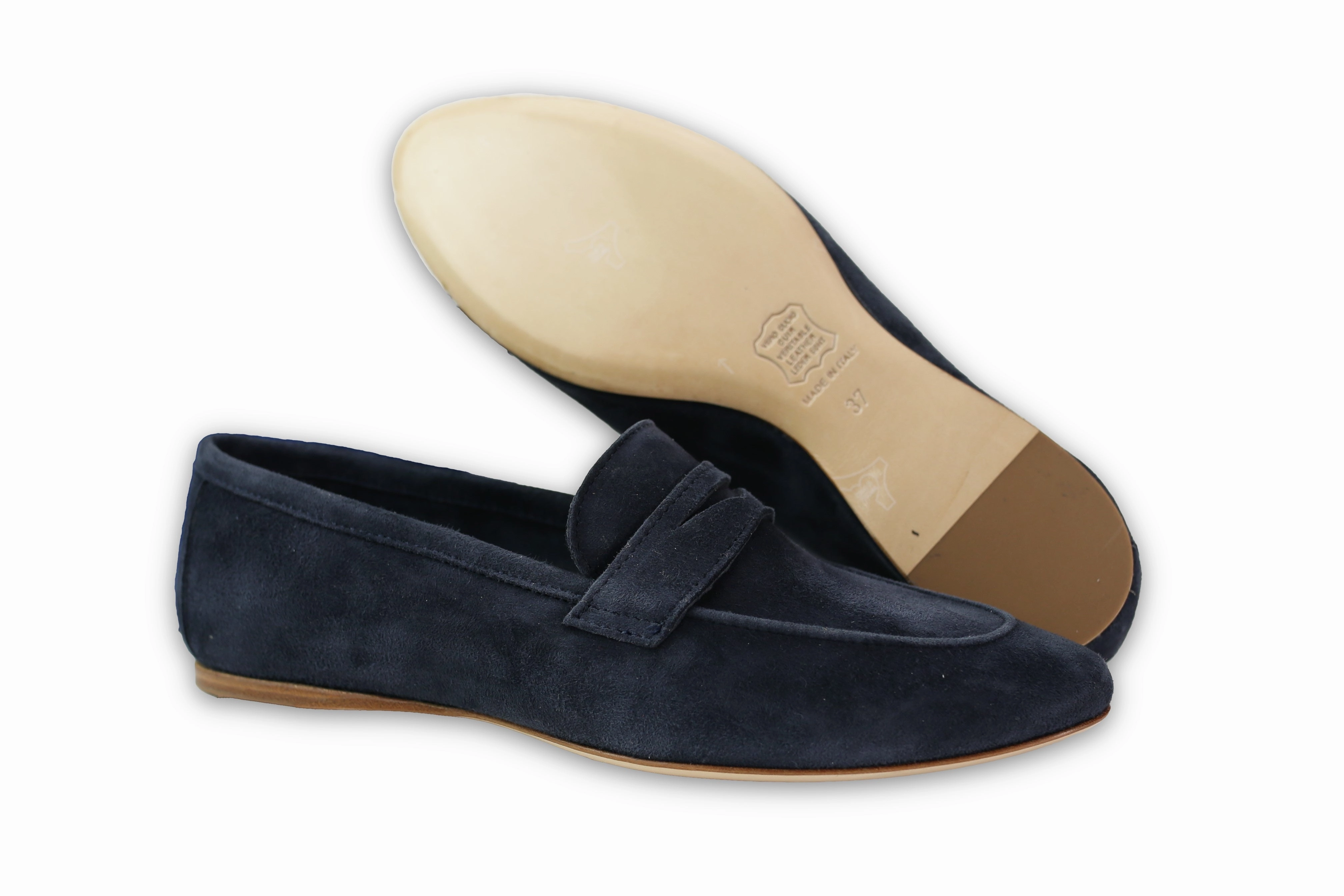 Pocket Primula Blue Loafers With Hearts