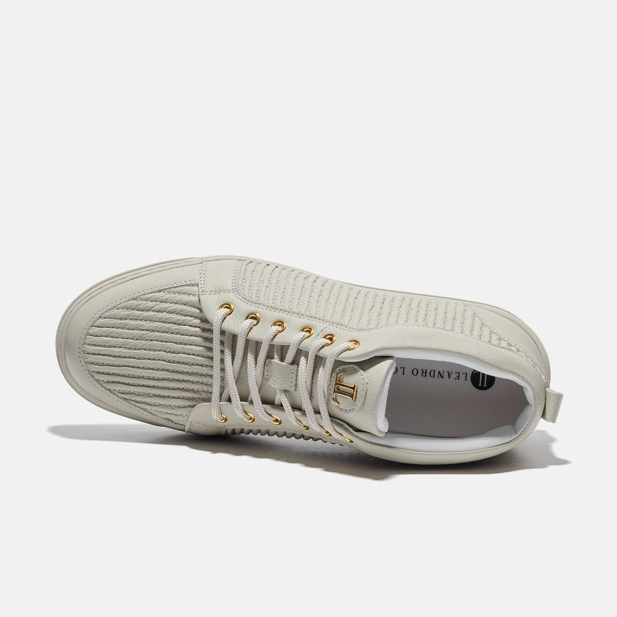 Mid Top - Ezio - Beige Leather Stripe Gabor Sneaker Mit Fell