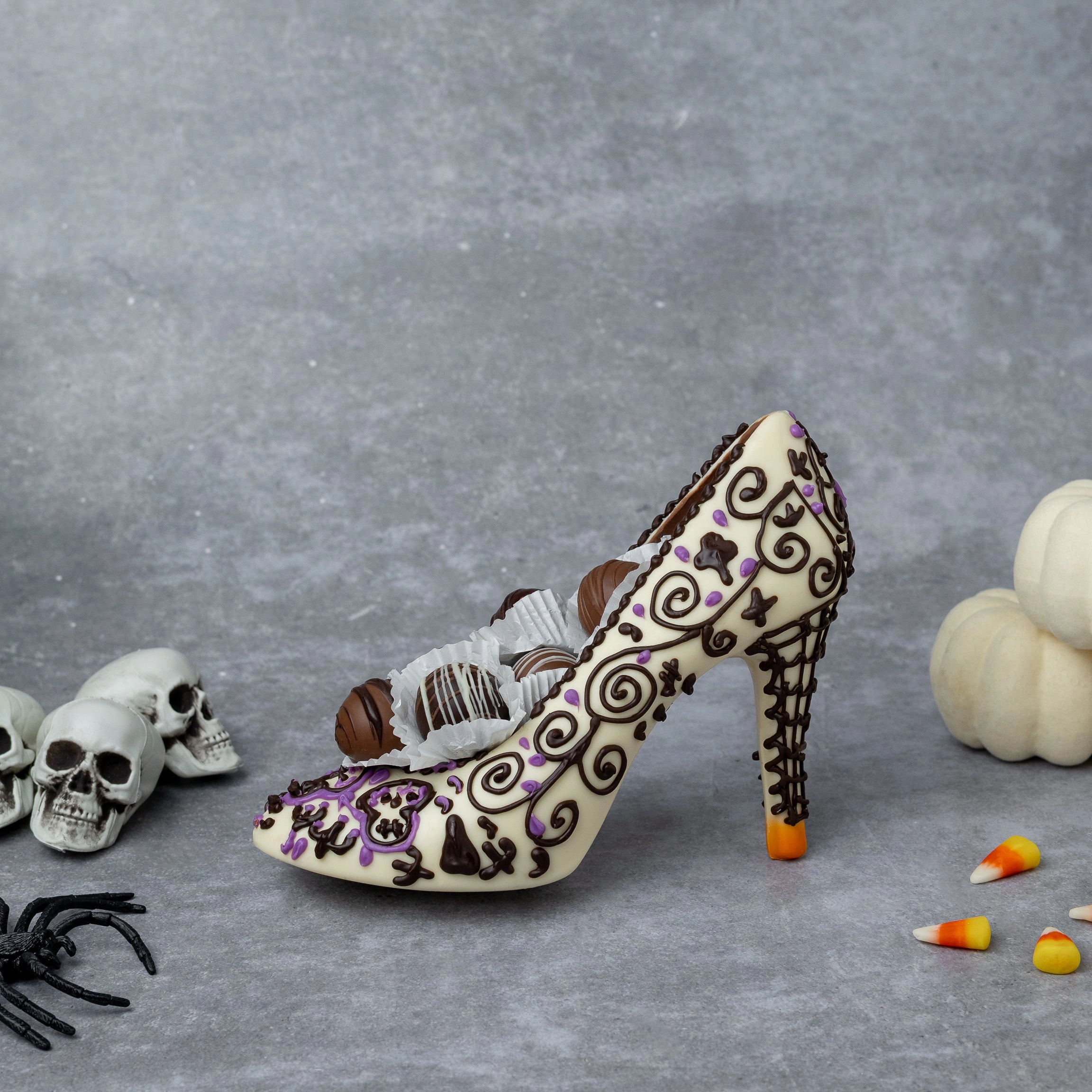 Peeptoe High Heels Day of the Dead Stiletto