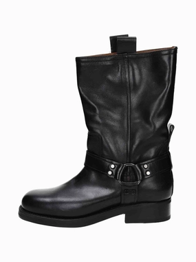 242W44028D2 Newhalf black Stiefel Binden Ohne Schleife
