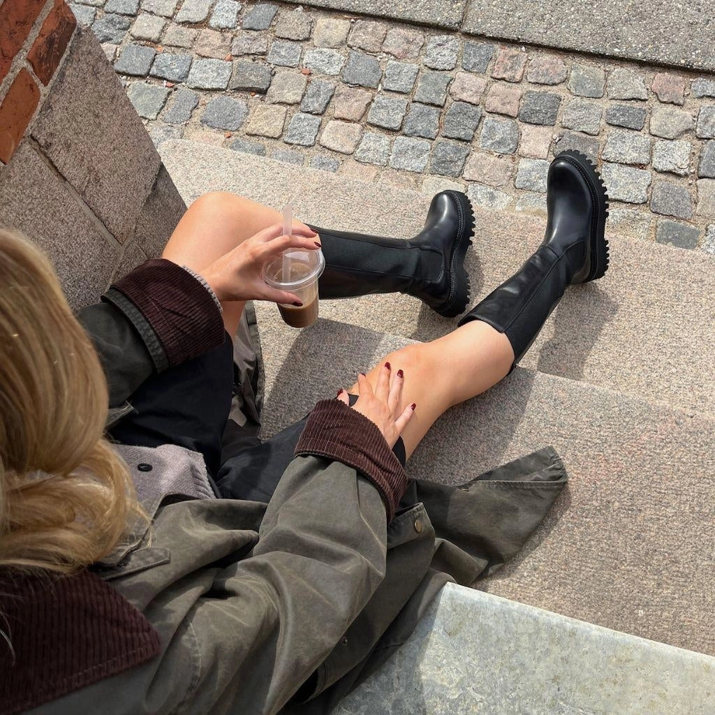 Overknee Stiefel Elegant Kombinieren LEMON HIGH - BLACK