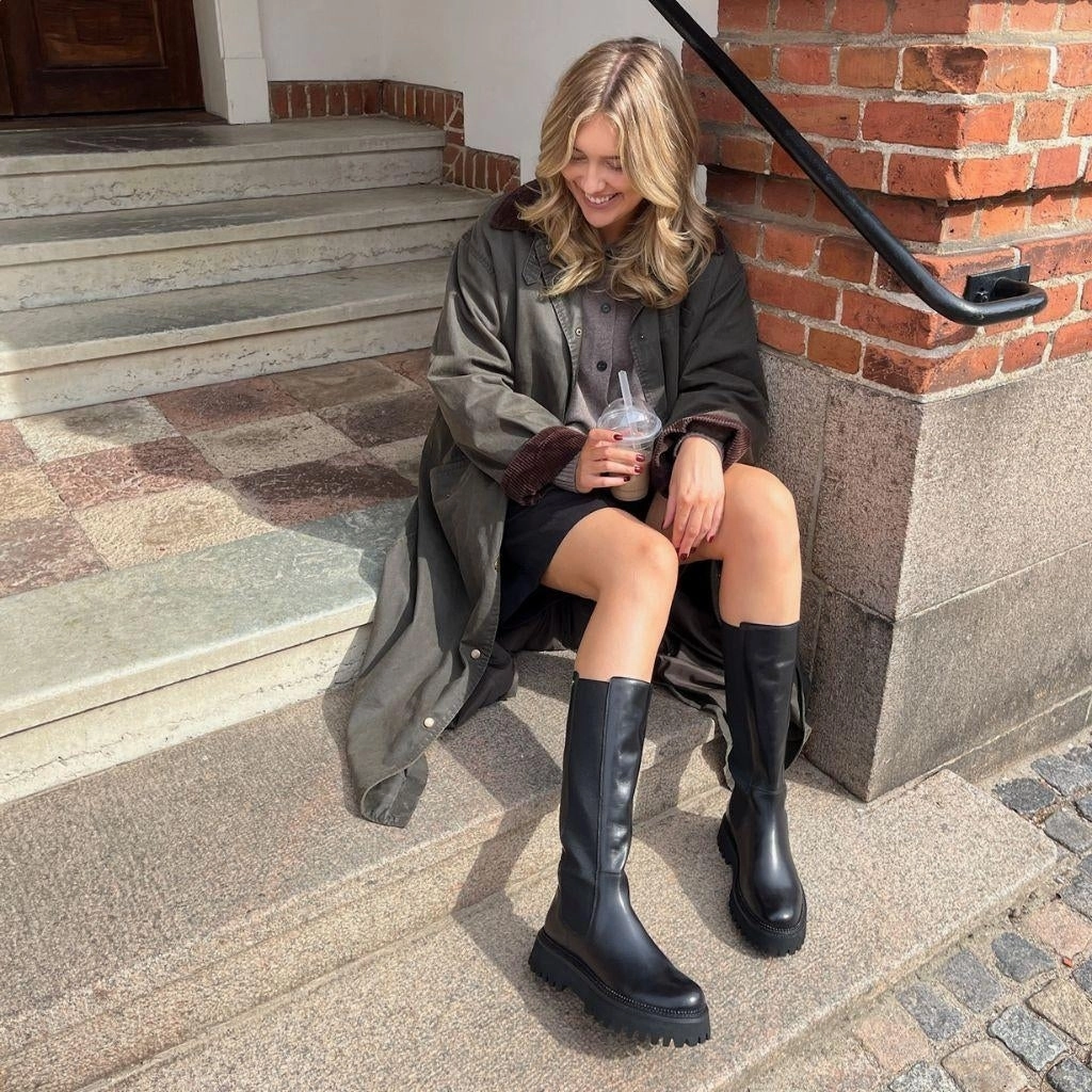 Skinhead Stiefel Schnüren LEMON HIGH - BLACK