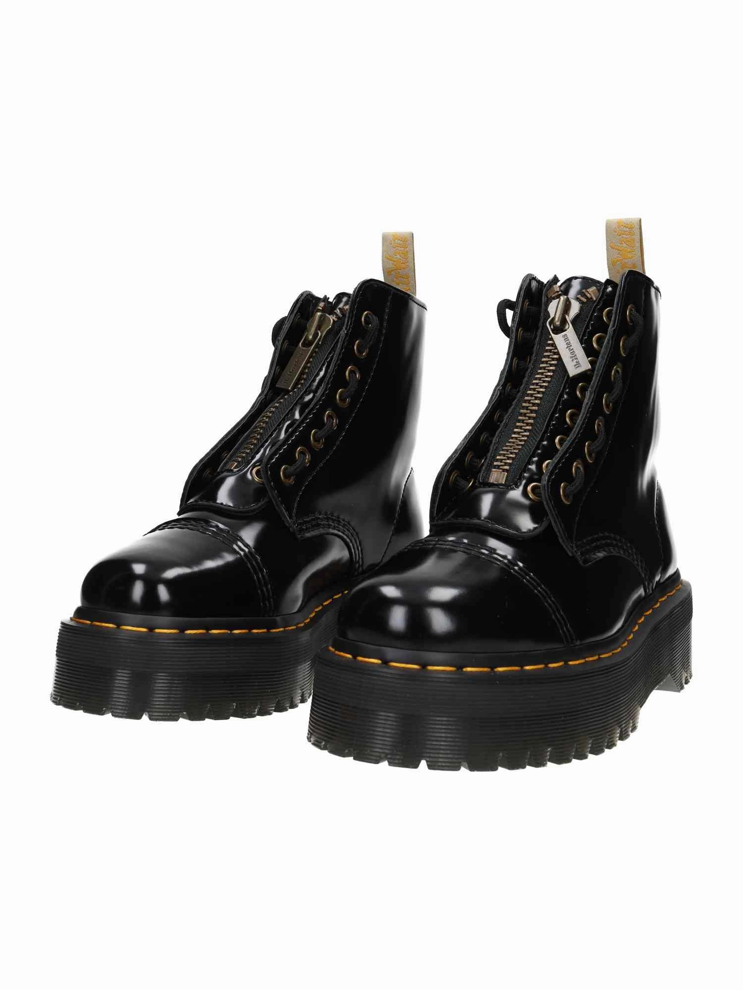 Vegan Sinclair Oxford black Plateau Stiefel Hoher Schaft