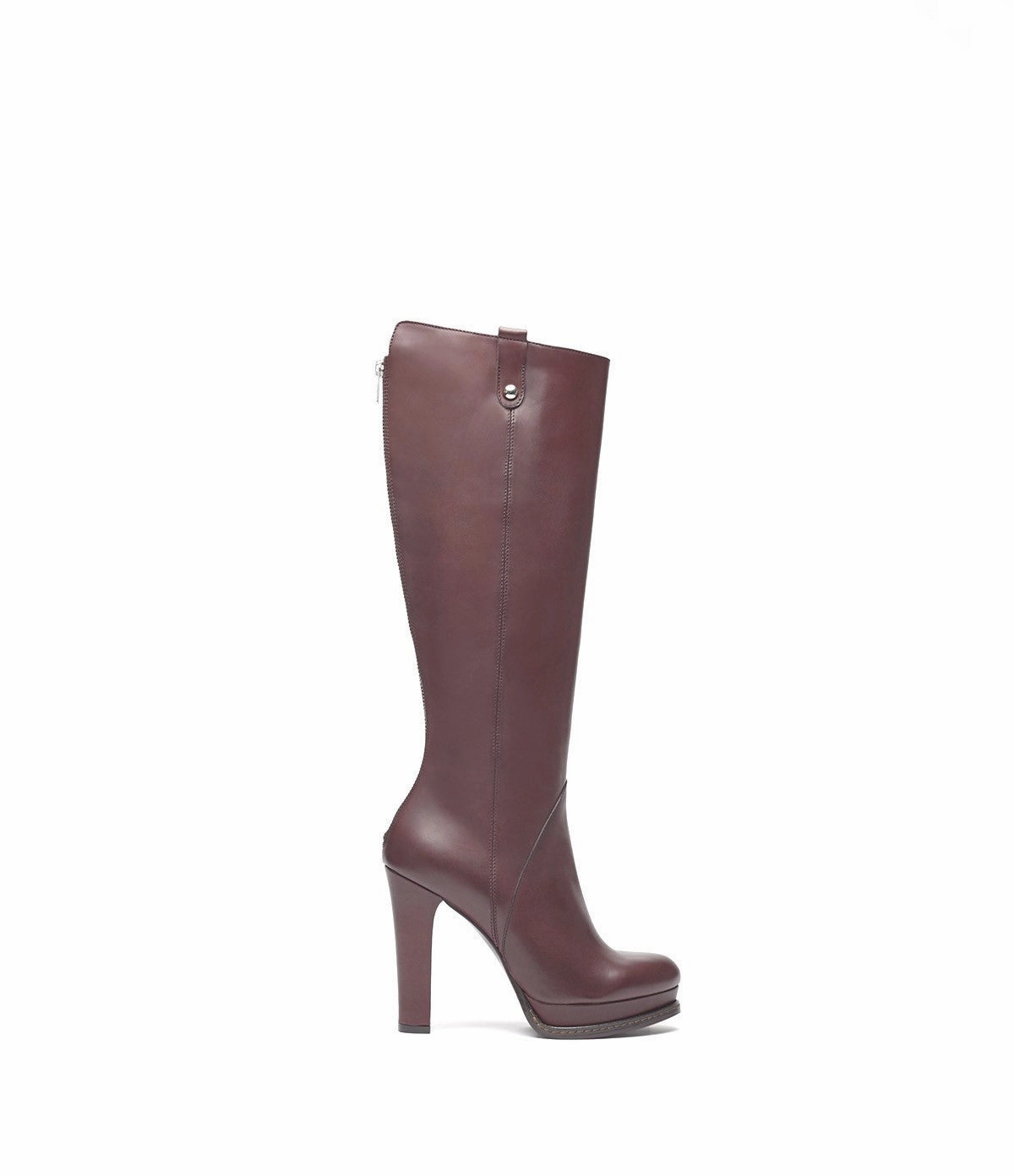 Uk Flag High Heels Langschaftstiefel Megan bordeaux