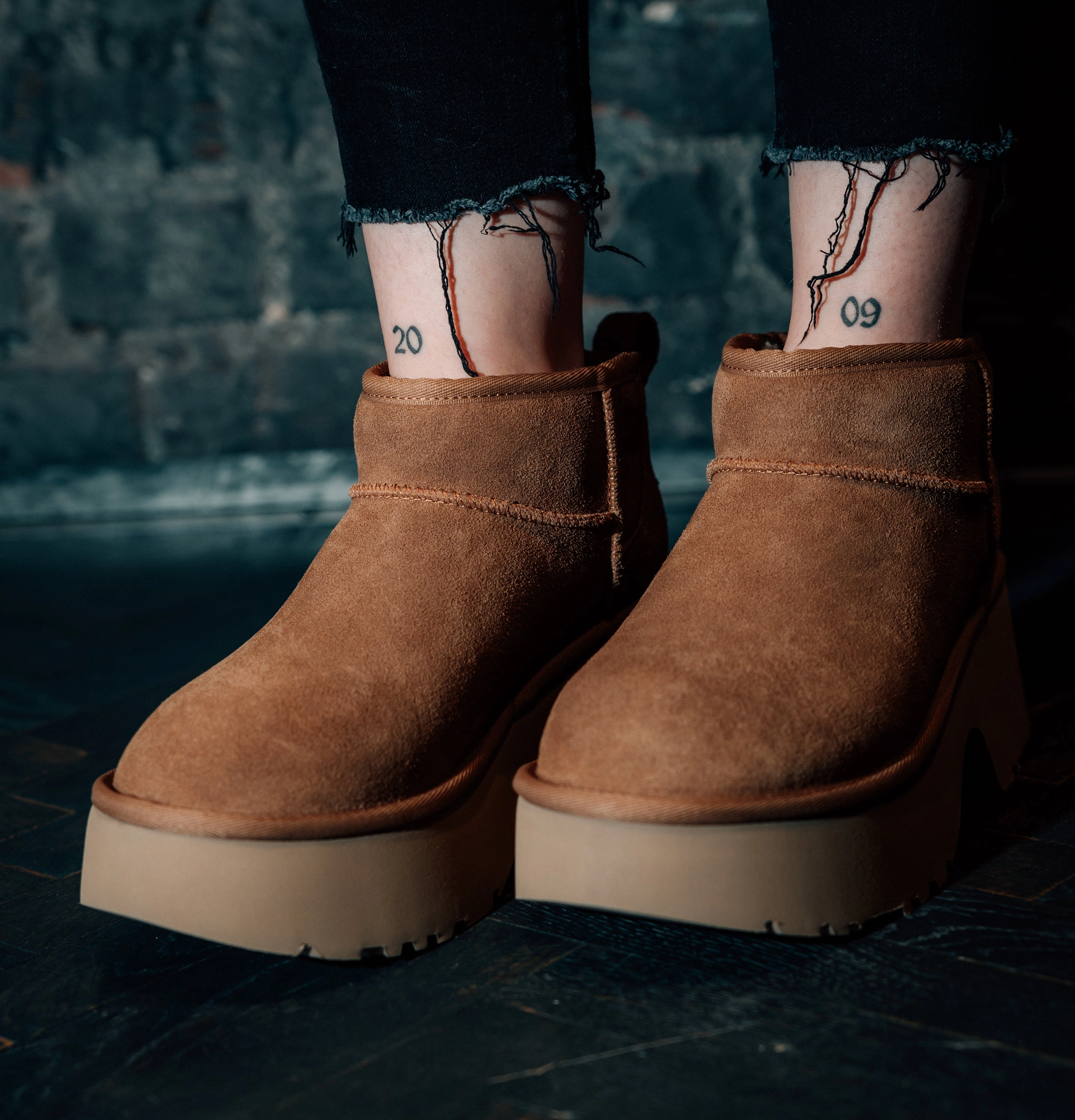 Overknee Stiefel Plateausohle W Classic Ultra Mini New Heights chestnu