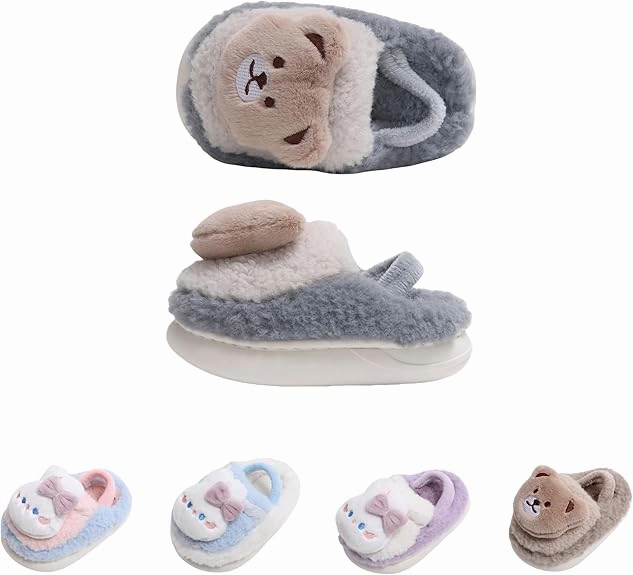 Ktzchen mit Riemen Baby Hausschuhe, Rutschfeste, Plsch Baumwolle, Warme Winter Pantoffeln, Unisex, 0-24 Monate Pantoffeln Gq