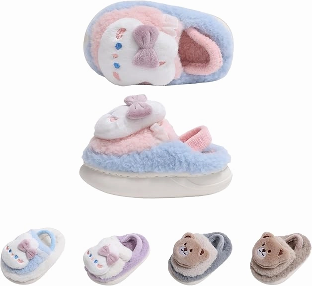 Ktzchen mit Riemen Baby Hausschuhe, Rutschfeste, Plsch Baumwolle, Warme Winter Pantoffeln, Unisex, 0-24 Monate Hallux Pantoffeln