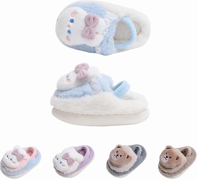 Elster Pantoffeln Kaufen Ktzchen mit Riemen Baby Hausschuhe, Rutschfeste, Plsch Baumwolle, Warme Winter Pantoffeln, Unisex, 0-24 Monate
