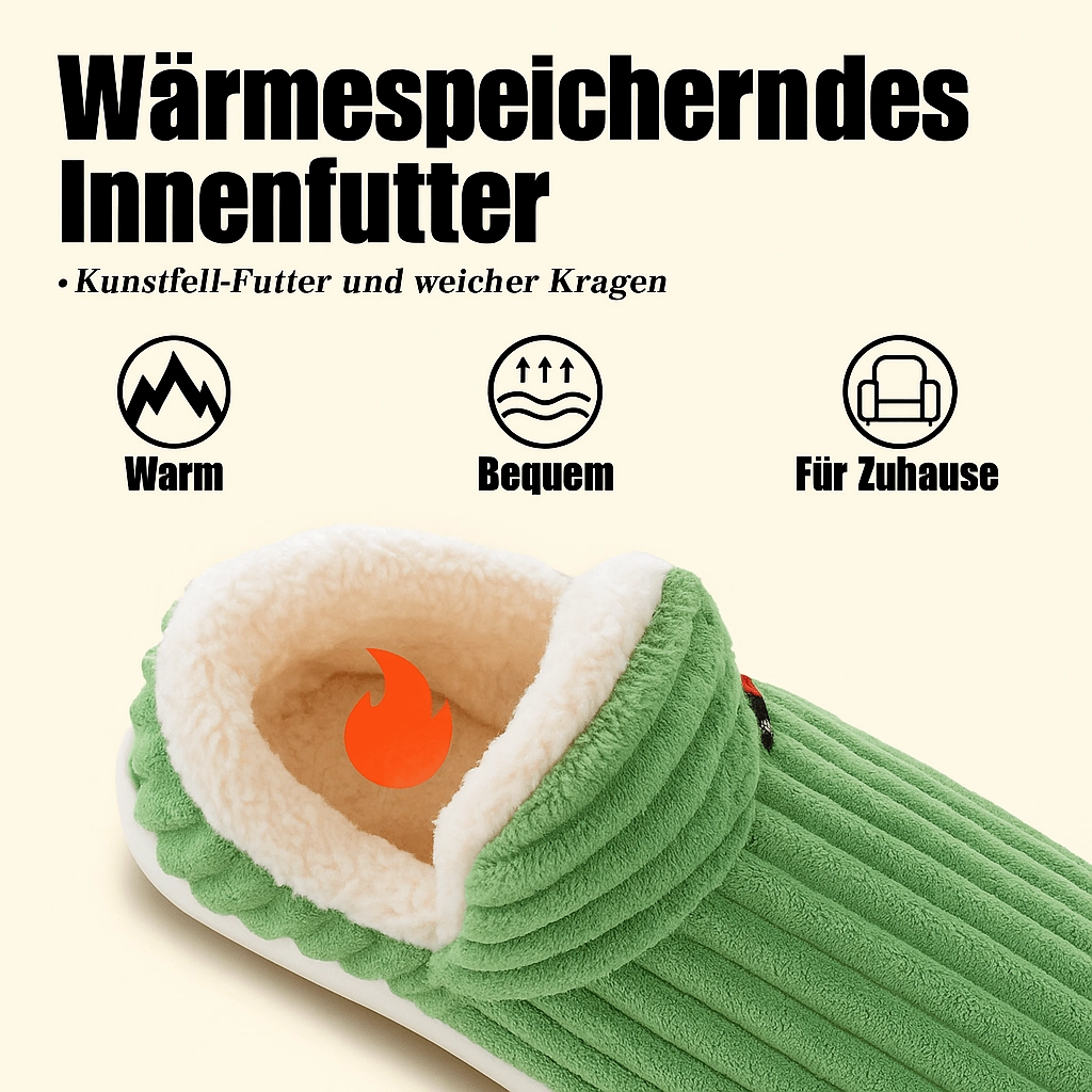 Franziska Land Pantoffeln Warme Samt Winterhausschuhe mit Dicker Sohle fr Damen und Herren