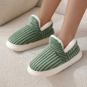 Warme Samt Winterhausschuhe mit Dicker Sohle fr Damen und Herren Pantoffeln Selber Stricken