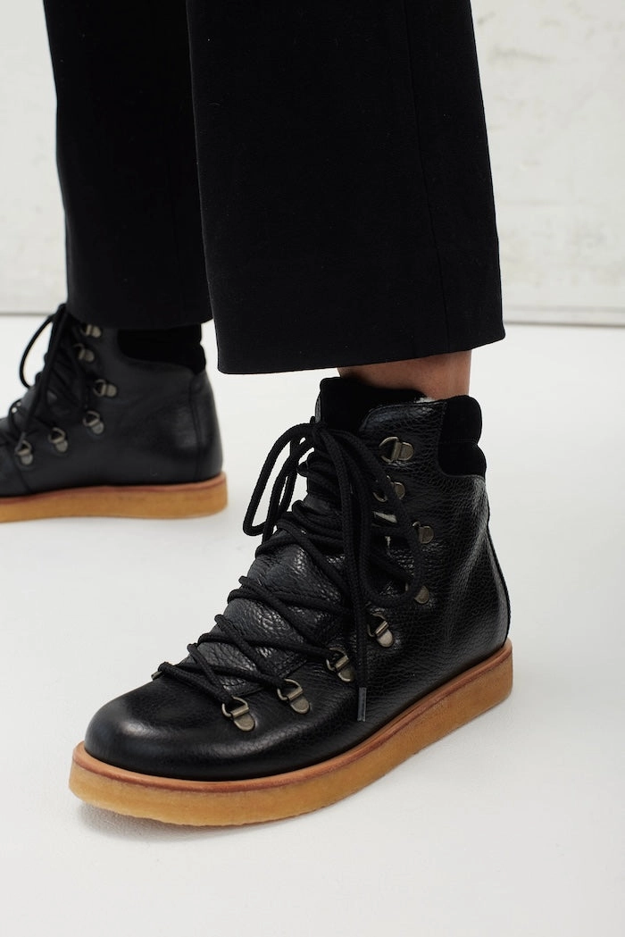 Angulus -  Boot with laces - Black Baby Stiefel Winter