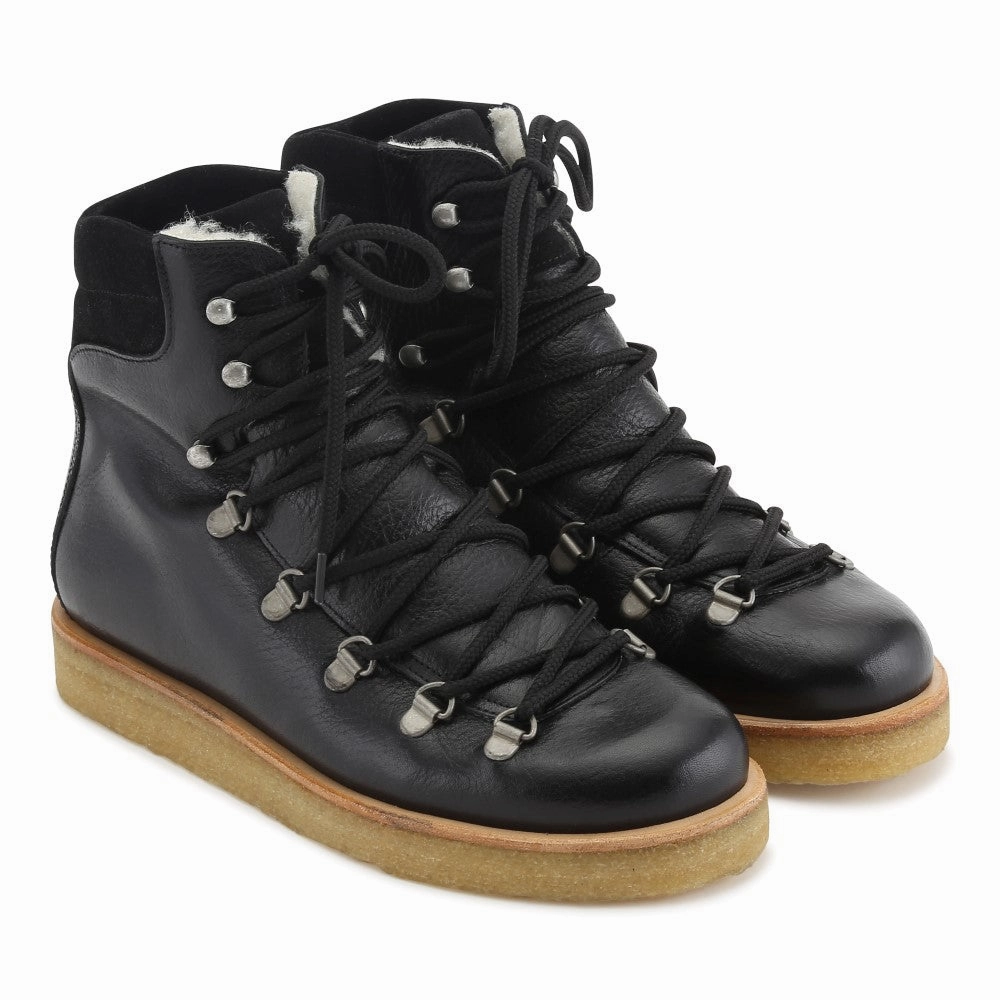 Angulus -  Boot with laces - Black Stiefel Mit Keilabsatz