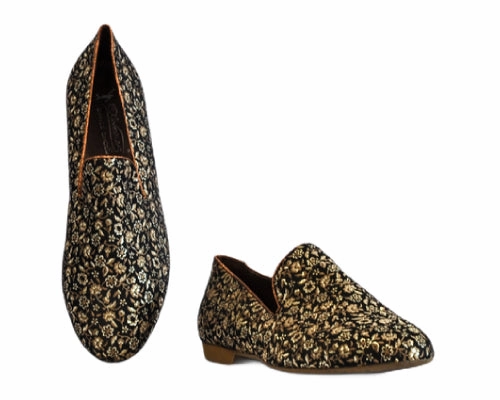 637 Mocassino Gold Kate Lederschuhe Pflegeset