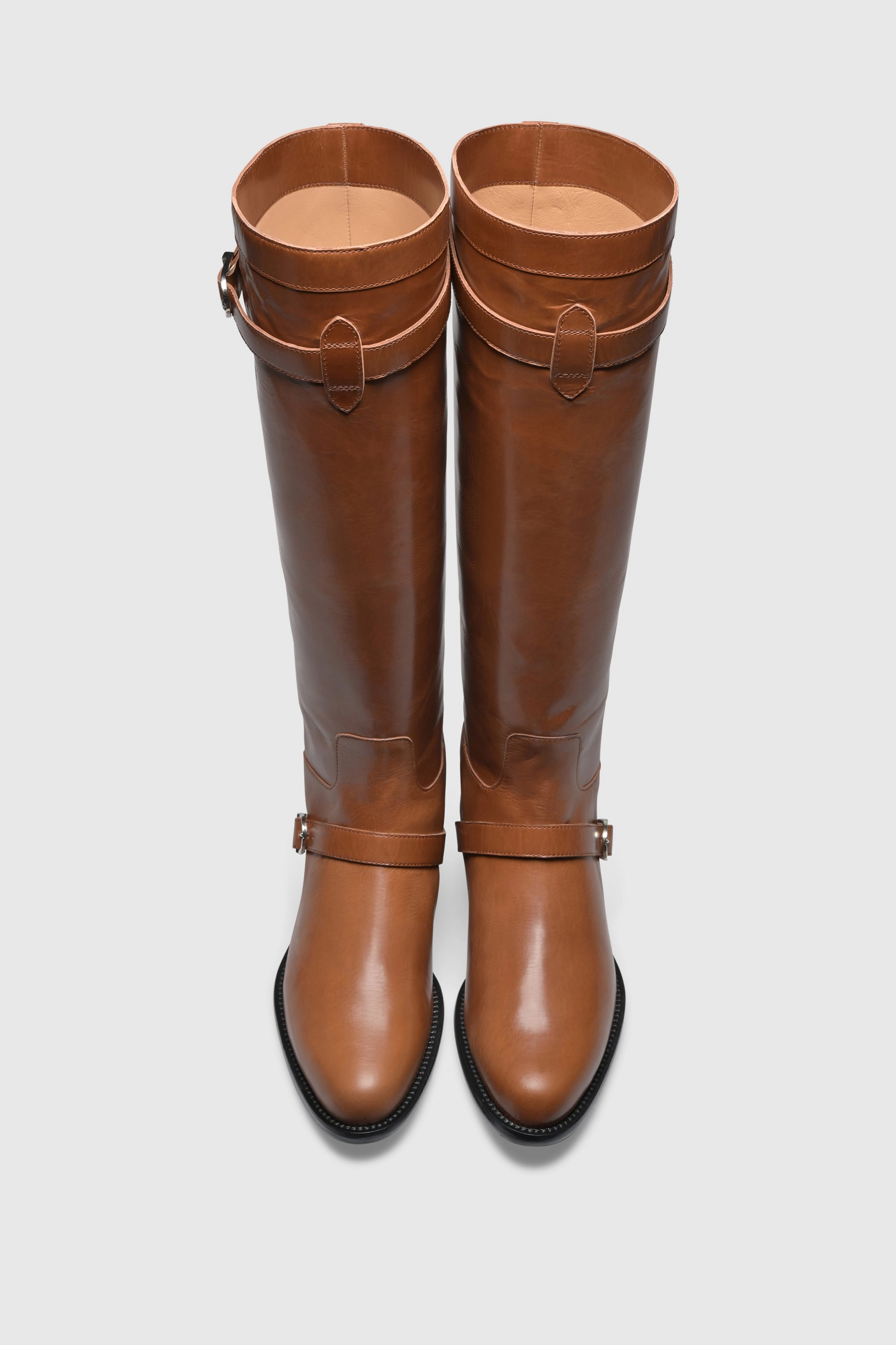 Stiefel 9475 Vitello Brushed Brown Stiefel Mit Elastischem Schaft