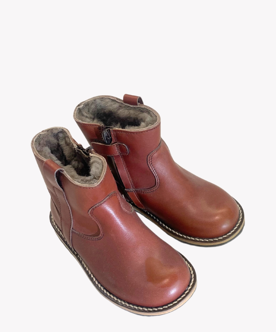 Marie Morenz 1045 geftterter Halbstiefel Cognac Lammfell Stiefel Im Unterricht