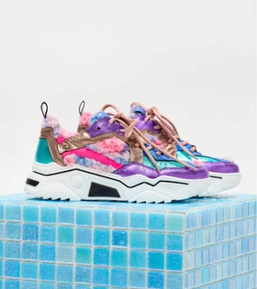 DWRS Sneaker, lila/aqua Sneaker Socken Bunt