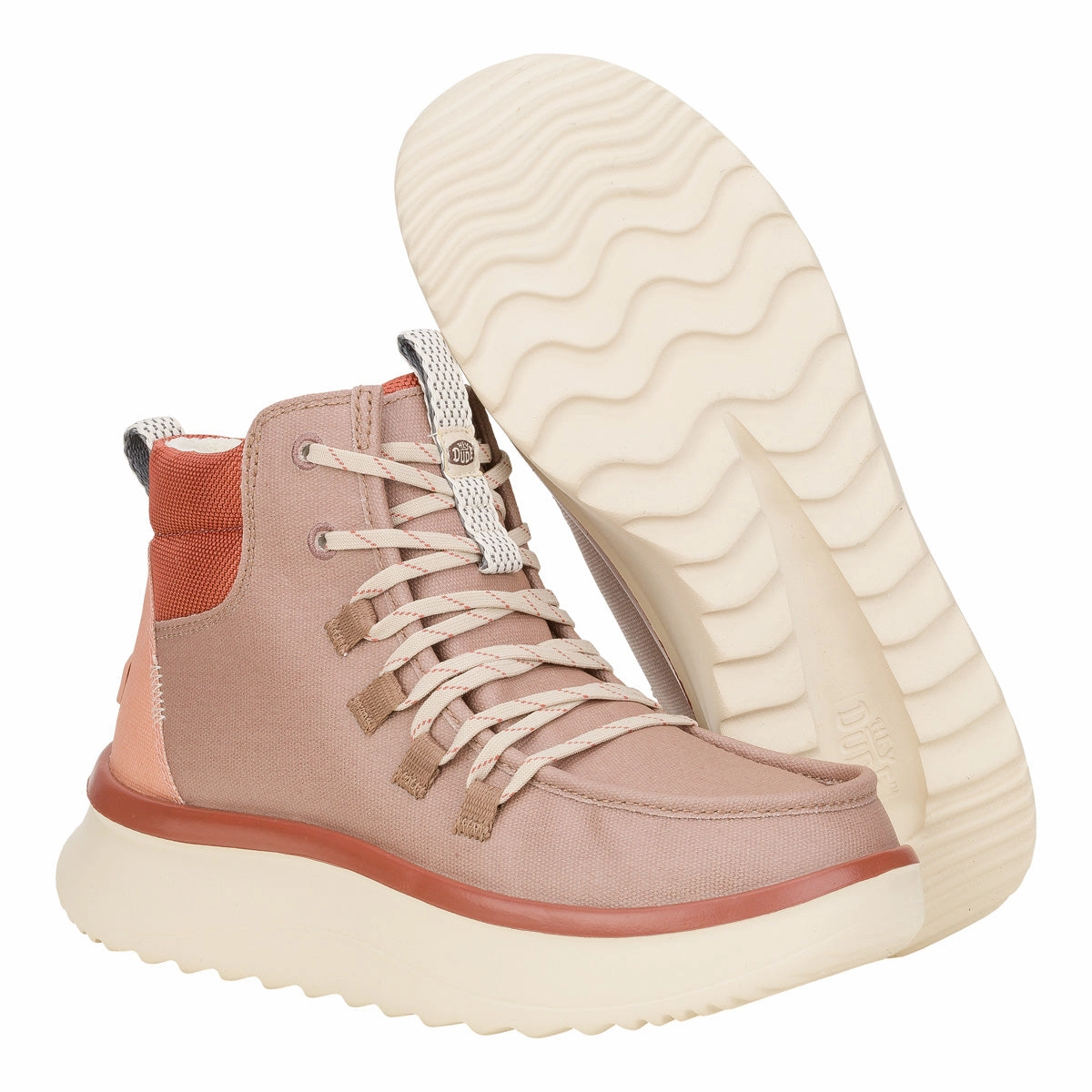 Hellbraune Stiefel Wendy Peak Apres Coated Twill Damen - Desert Brown