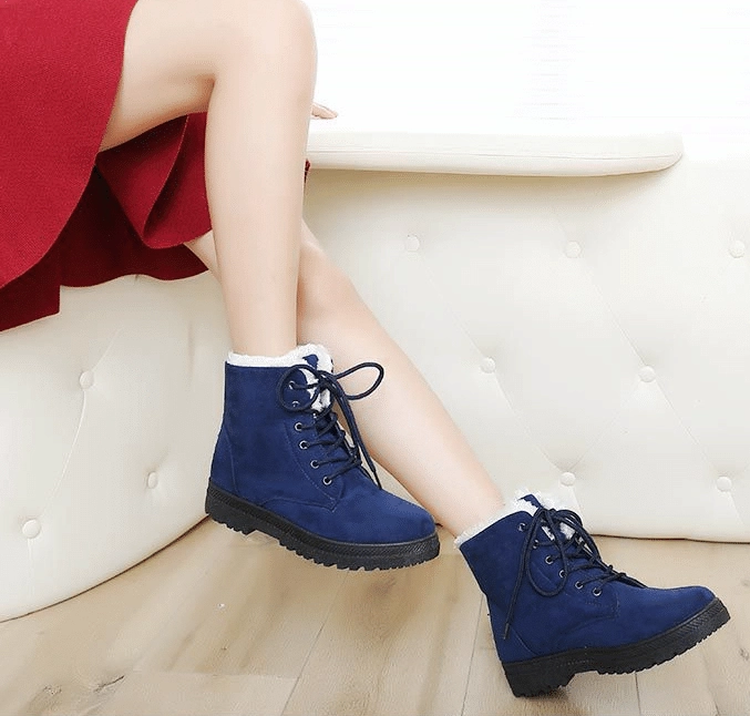 Winter Warme Damen Stiefel aus Wolle