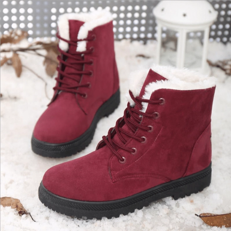 Winter Warme Damen Stiefel aus Wolle