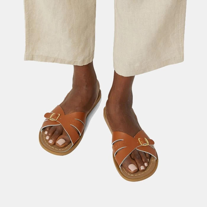 Salt Water Sandalen CLASSIC SLIDES tan Sandalen Naturleder