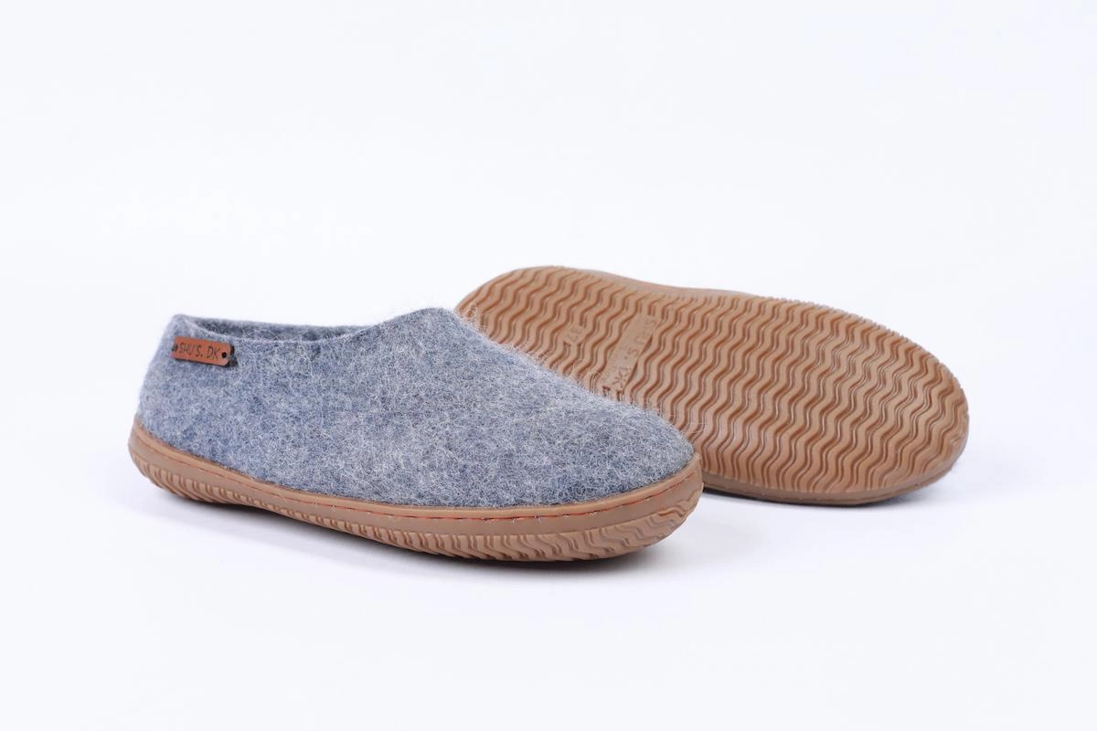 Gabor Pantoffeln Modelle 2017 Wollhausschuhe (100% reine Wolle) - Modell Denim mit Gummisohle