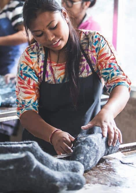 Braut Pantoffeln Wollpantoffel (100% reine Wolle) - Model Grn mit Gummisohle