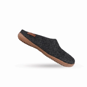 Einhorn Pantoffeln 28 Wollpantoffel (100% reine Wolle) - Model Koks mit Gummisohle