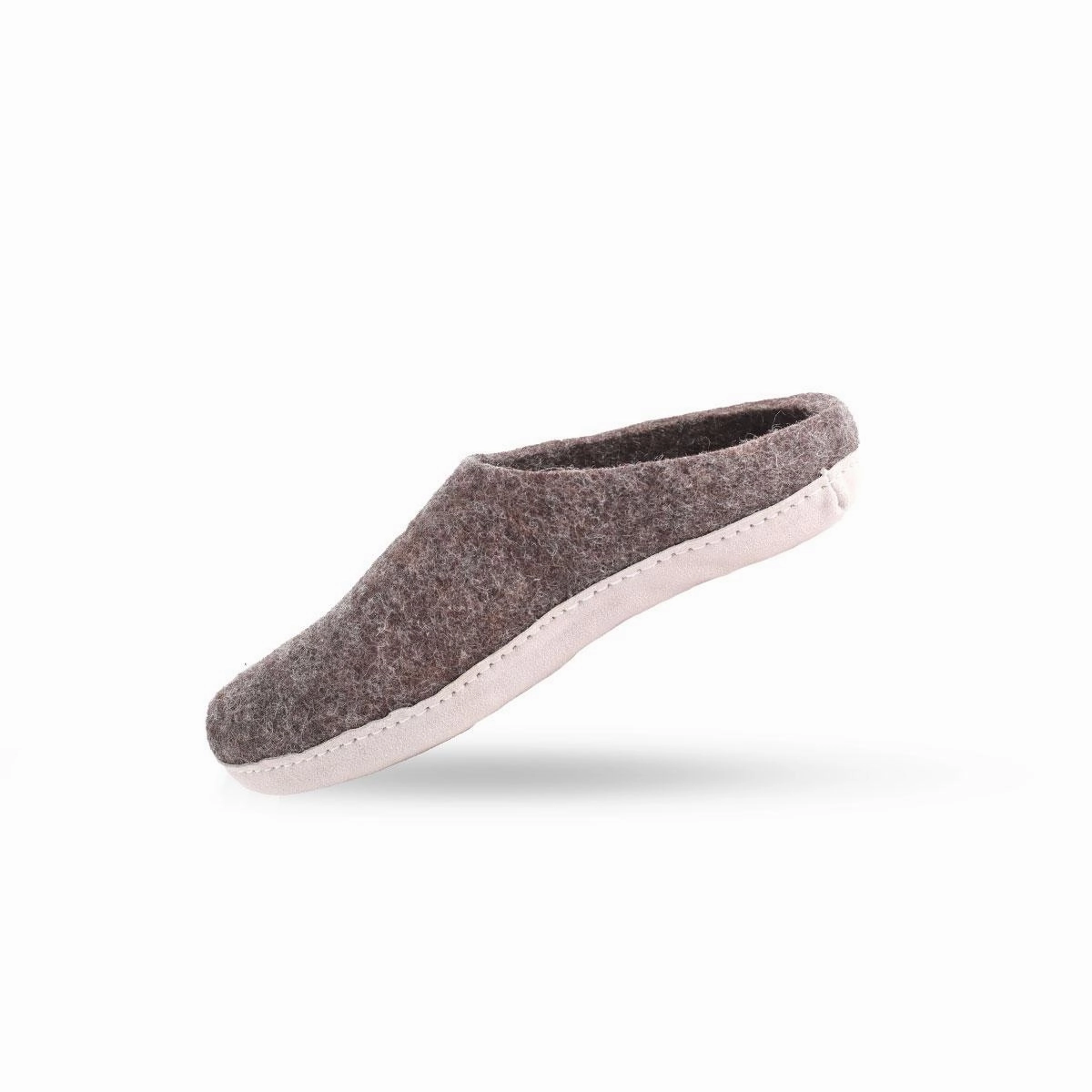 Wollpantoffel (100% reine Wolle) - Modell Braun mit Sohle aus Leder S Oliver Pantoffeln