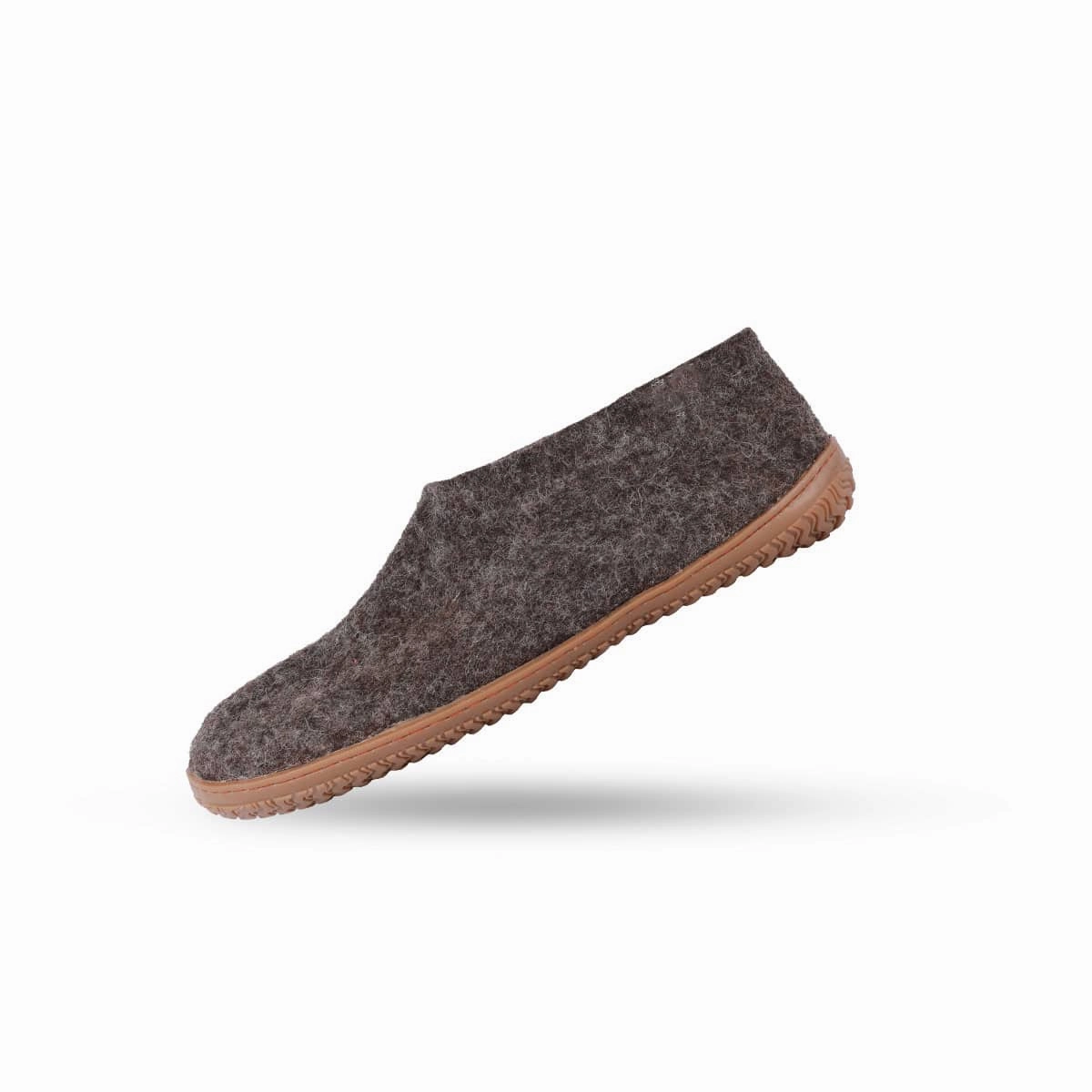 Wollpantoffeln (100% reine Wolle) - Modell Braun mit Gummisohle Pantoffeln Für Senioren